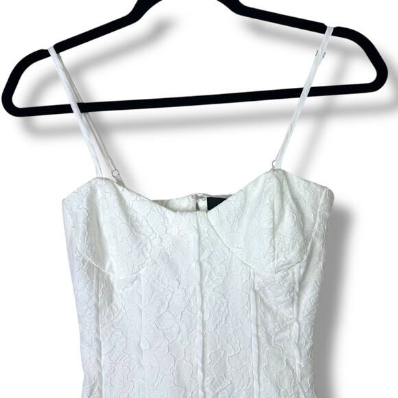 Lulus NWOT Dainty Personality Ivory Lace Seamed Bustier Fitted Mini Dress XS - Picture 5 of 10